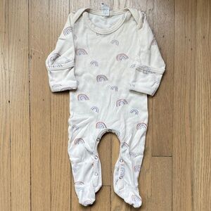 Kate Quinn Cream Rainbow Footie Sz 3-6M